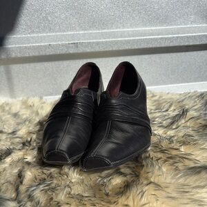 Black Leather Ankle Boots with Polished Finish